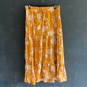 Floral Orange Maxi Skirt